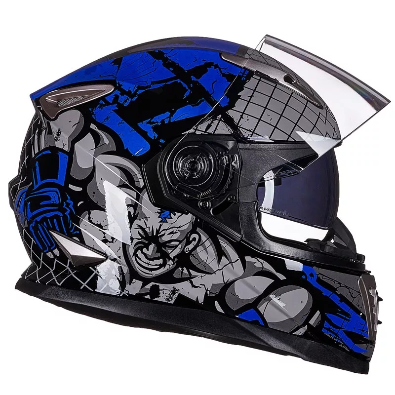 GXT 999 motorcycle full face helmet double lens anti-fog