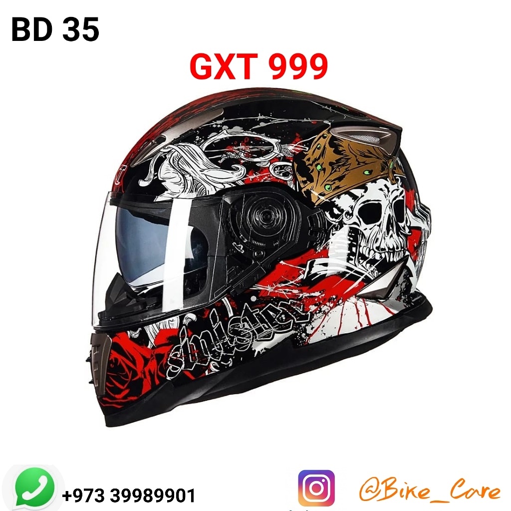 GXT 999 motorcycle full face helmet double lens anti-fog